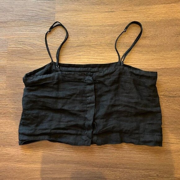 decade studios linen squareneck croptop dana top - Picture 4 of 6